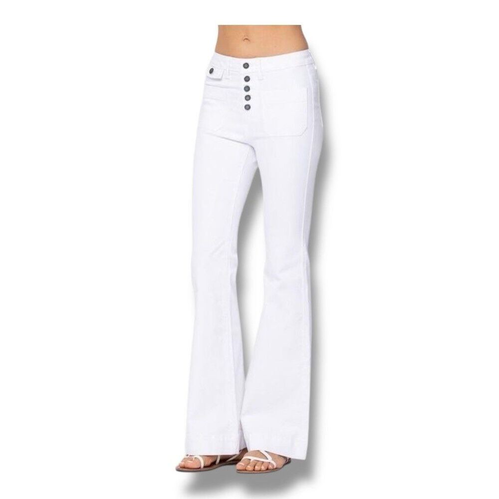 Judy Blue Jeans White Flare Fit Button Fly Stretch Denim JB88215 Women’s Sz 20W